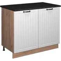 Vicco Wastafelkast Fame-Line, Wit Landhuis/Goudkleurig Eiken, 100 cm, WB Antraciet