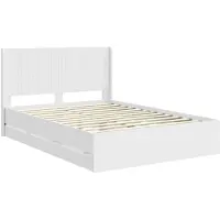 vidaXL Bedframe met opbergruimte en hoofdeinde, wit, 160 x 200 cm