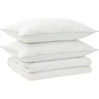 vidaXL Dekbed en Kussen Set 3 st 200x200 cm Zomer 200 GSM Wol Wit