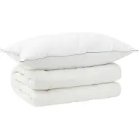 vidaXL Dekbed en Kussen Set 2 st 140x200 cm 4 seizoenen 300 GSM Wol