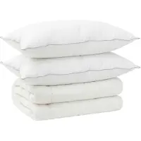 vidaXL Dekbed en Kussen Set 3 st 220x240 cm 4 seizoenen 350 GSM Wol