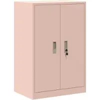 vidaXL Opbergkast 2 st Roze 60 x 40 x 130 cm Staal Vergrendelbaar