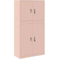 vidaXL Opbergkast 2 st Roze 90 x 40 x 175 cm Staal Vergrendelbaar