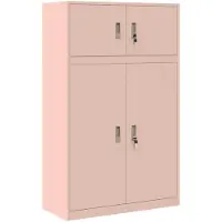 vidaXL Opbergkast 2 st Roze 90 x 40 x 145 cm Staal Vergrendelbaar
