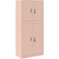 vidaXL Opbergkast 2 st Roze 80 x 40 x 175 cm Staal Vergrendelbaar