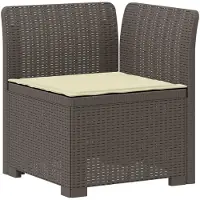 vidaXL 4-Zitter Tuin Sofa met Kussens Rattan Look PP Lichtgrijs