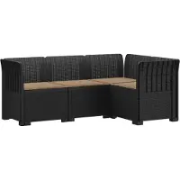 vidaXL 4-Persoons Tuin Sofa met Kussens Rattan Look PP Antraciet