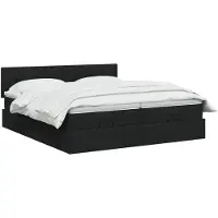 vidaXL Ottoman bed met matras 2 st Zwart 200 x 200 cm Stof