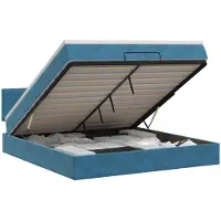 vidaXL Ottoman bed met matras Donkerblauw 160 x 200 cm Fluweel