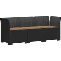 vidaXL 3-Zits Tu bank met Kussens Rattan Look PP Antraciet