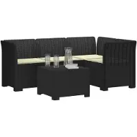 vidaXL 4-Zitter Tuin Sofa met Kussens Rattan Look PP Antraciet