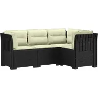 vidaXL 4-Persoons Tuin Sofa met Kussens Rattan Look PP Antraciet