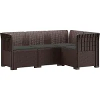 vidaXL 4-Persoons Tuin Sofa met Kussens Rattan Look PP Bruin