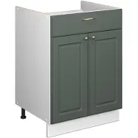 Vicco Onderkast voor spoelbak/kookplaat Fame-Line Groen-Goud Landhuis/Wit 60 cm met lade, zonder werkblad, Model 60961