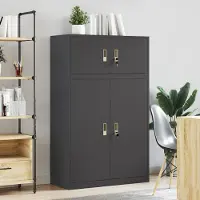 vidaXL Opbergkast 2 st Zwart 90 x 40 x 145 cm Staal Vergrendelbaar