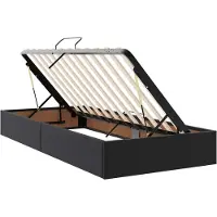 vidaXL Ottoman Bedframe Zwart 90 x 190 cm Kunstleer