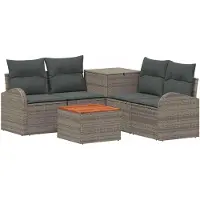 vidaXL Bankstel 6 st Grijs en Donkergrijs 55 x 55 x 37 cm