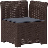 vidaXL 6-Zits Tuinbank met Kussens Rattan uitstraling PP Bruin
