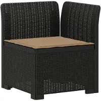 vidaXL 4-Zits Tuin Sofa met Kussens Rieten Look PP Antraciet