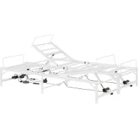 vidaXL Elektrisch Verstelbaar Bed Frame Wit 140 x 190 cm Staal