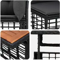 vidaXL Tuinbank Set 11 st Zwart en Donkergrijs poly rattan