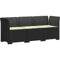 vidaXL 3-Zits Tu bank met Kussens Rattan Look PP Antraciet