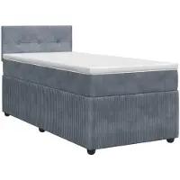 vidaXL Boxspringbed met matras Donkergrijs 100 x 200 cm Fluweel