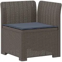 vidaXL 4-Zits Tuin Sofa met Kussens Rieten Look PP Lichtgrijs