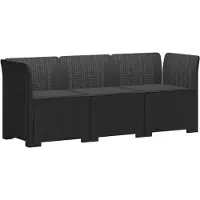 vidaXL 3-Zits Tu bank met Kussens Rattan Look PP Antraciet
