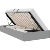 vidaXL Ottoman Bedframe met opslag Lichtgrijs 90 x 200 cm Stof