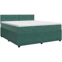 vidaXL Boxspringbed met matras Donkergroen 160 x 200 cm Fluweel