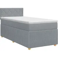 vidaXL Boxspringbed met matras Lichtgrijs 90 x 200 cm Stof