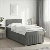 vidaXL Boxspringbed met matras Donkergrijs 100 x 200 cm Stof