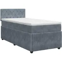 vidaXL Boxspringbed met matras Donkergrijs 100 x 200 cm Fluweel