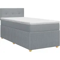 vidaXL Boxspringbed met matras Lichtgrijs 90 x 200 cm Stof