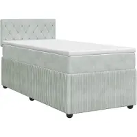 vidaXL Boxspringbed met matras Lichtgrijs 90 x 190 cm Fluweel