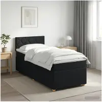 vidaXL Boxspringbed met matras met hoofdeinde Zwart 90 x 200 cm Stof