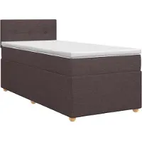vidaXL Boxspringbed met matras Donkerbruin 90 x 190 cm Stof