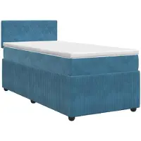 vidaXL Boxspringbed met matras Donkerblauw 100 x 200 cm Fluweel