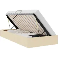 vidaXL Ottoman bedframe met opbergruimte, crème, 90 x 200 cm, stof