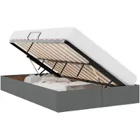vidaXL Ottoman Bedframe met opslag Donkergrijs 120 x 200 cm Stof