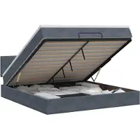 vidaXL Ottoman bed met matras Donkergrijs 180 x 200 cm Fluweel