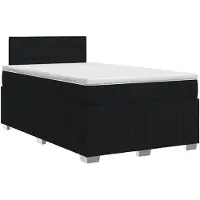 vidaXL Boxspringbed met matras met hoofdeinde Zwart 120 x 190 cm Stof