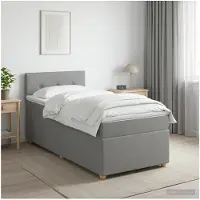 vidaXL Boxspringbed met matras Lichtgrijs 90 x 190 cm Stof