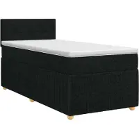 vidaXL Boxspringbed met matras met hoofdeinde Zwart 90 x 190 cm Stof