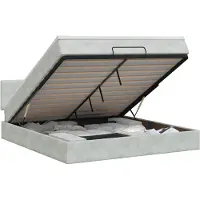 vidaXL Ottoman bed met matras Lichtgrijs 140 x 200 cm Fluweel