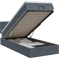 vidaXL Ottoman bed met matras Donkergrijs 100 x 200 cm Fluweel