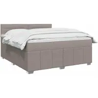 vidaXL Boxspringbed met matras, taupekleurig, 160 x 200 cm, met stoffen bekleding