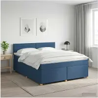 vidaXL Boxspringbed met matras met hoofdeinde Blauw 180 x 200 cm Stof
