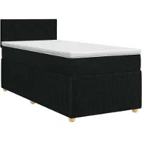 vidaXL Boxspringbed met matras met hoofdeinde Zwart 100 x 200 cm Stof